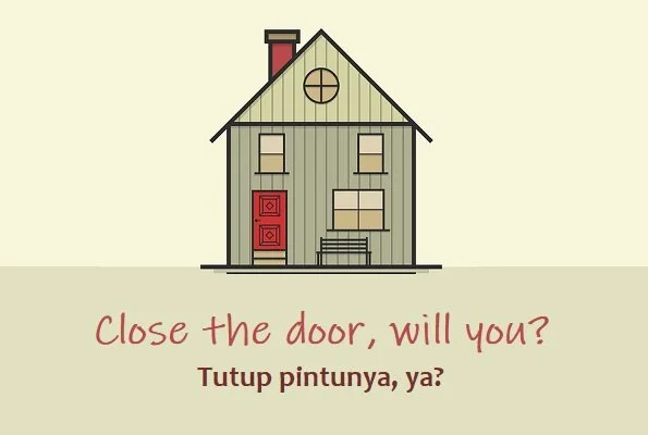 contoh question tag dengan imperative: Close the door, will you? (Tutup pintunya, ya?)