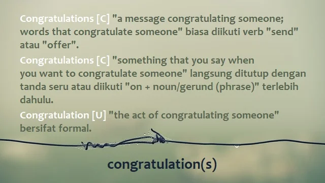 Congratulation or congratulations