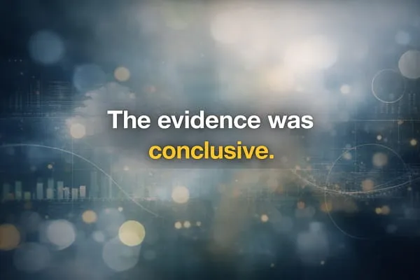 contoh kalimat Bahasa Inggris absolute adjective: The evidence was conclusive.