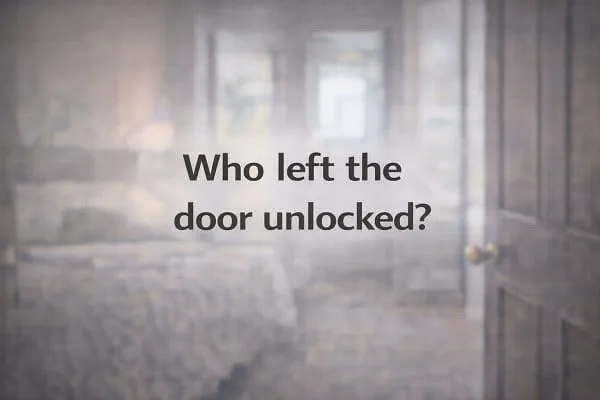 contoh kalimat wh- question Bahasa Inggris: Who left the door unlocked?