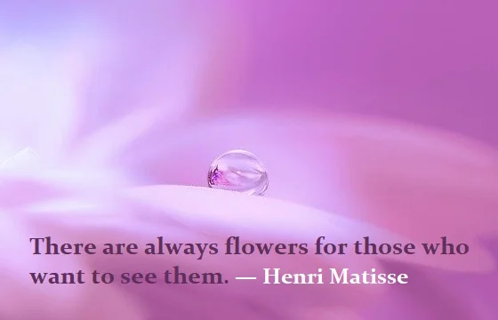 kata mutiara bahasa Inggris tentang alam (nature) - 3: There are always flowers for those who want to see them. Henri Matisse