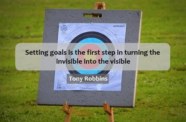Kata Mutiara Bahasa Inggris tentang Cita-Cita (Goal): Setting goals is the first step in turning the invisible into the visible. Tony Robbins
