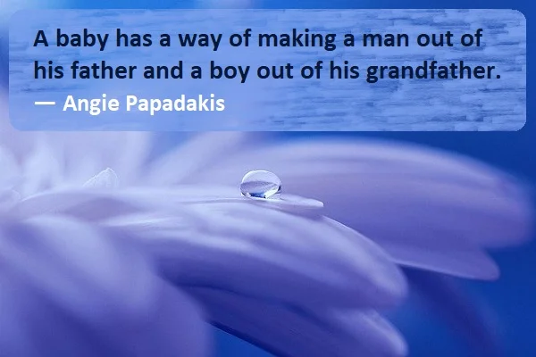 kata mutiara bahasa Inggris tentang kakek (grandfather) - 3: A baby has a way of making a man out of his father and a boy out of his grandfather. Angie Papadakis