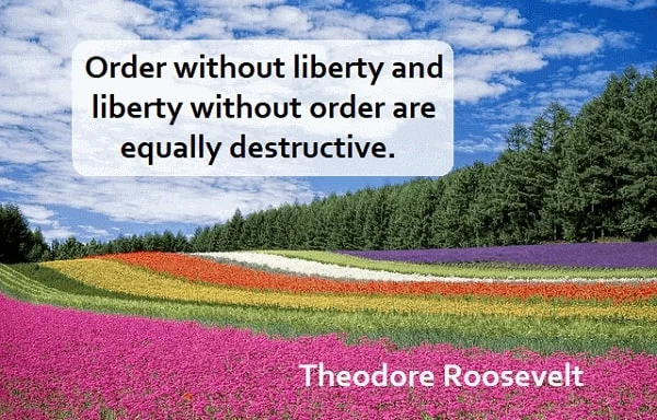 Kata Mutiara Bahasa Inggris tentang Kebebasan (Freedom): Order without liberty and liberty without order are equally destructive. Theodore Roosevelt
