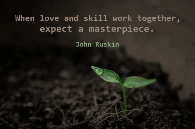 Kata Mutiara Bahasa Inggris tentang Kebersamaan (Togetherness): When love and skill work together, expect a masterpiece. John Ruskin