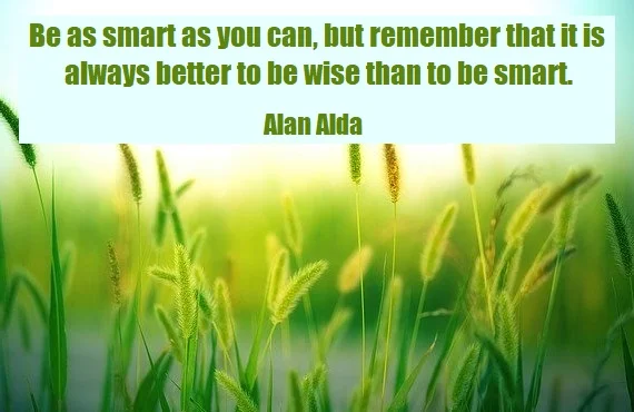 kata mutiara bahasa Inggris tentang kecerdasan (intelligence) - 5: Be as smart as you can, but remember that it is always better to be wise than to be smart. Alan Alda