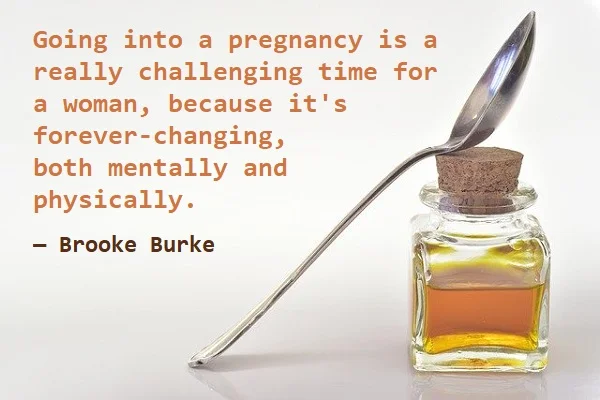 kata mutiara bahasa Inggris tentang kehamilan (pregnancy) - 2: Going into a pregnancy is a really challenging time for a woman, because it's forever-changing, both mentally and physically. Brooke Burke