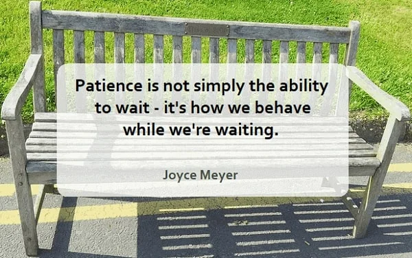 Kata Mutiara Bahasa Inggris tentang Kesabaran (Patience): Patience is not simply the ability to wait - it's how we behave while we're waiting. Joyce Meyer