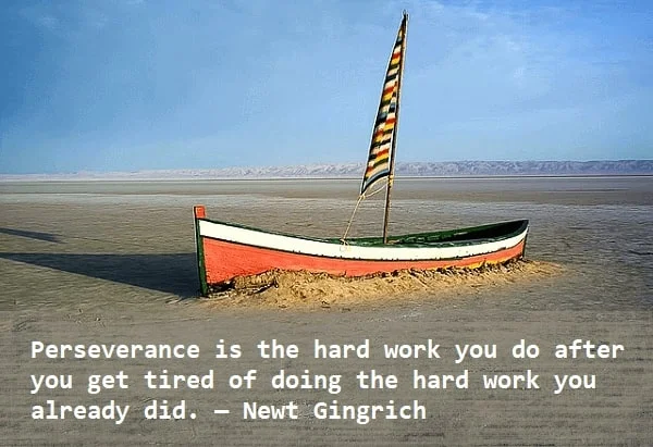Kata Mutiara Bahasa Inggris tentang Lelah (Being Tired): Perseverance is the hard work you do after you get tired of doing the hard work you already did. Newt Gingrich