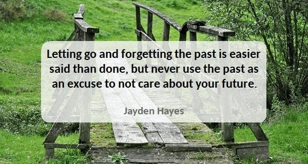 Kata Mutiara Bahasa Inggris tentang Masa Lalu (Past): Letting go and forgetting the past is easier said than done, but never use the past as an excuse to not care about your future. Jayden Hayes