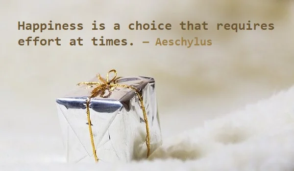 kata mutiara bahasa Inggris tentang pilihan (choice) - 2: Happiness is a choice that requires effort at times. Aeschylus