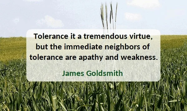 Kata Mutiara Bahasa Inggris tentang Toleransi (Tolerance): Tolerance it a tremendous virtue, but the immediate neighbors of tolerance are apathy and weakness. James Goldsmith